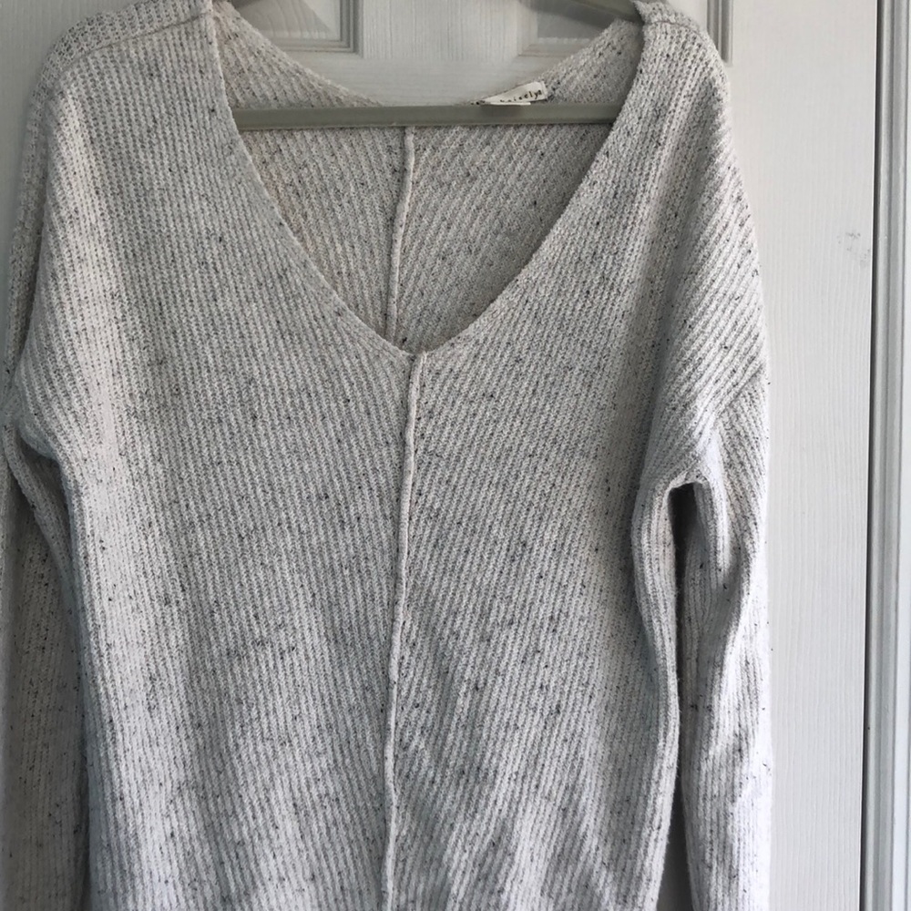 Scoop neck speckled sweater - Picture 2 of 2